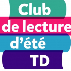 club-lecture-ete-td-logo.jpg Logo coloré du Club de lecture d’été TD composé de bandes superposées turquoise, rose, bleu et violet, Club de lecture d’été TD.