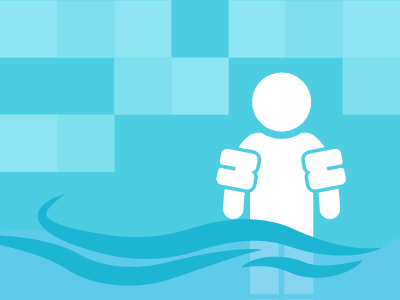 Dessin d'un  homme dans une piscine