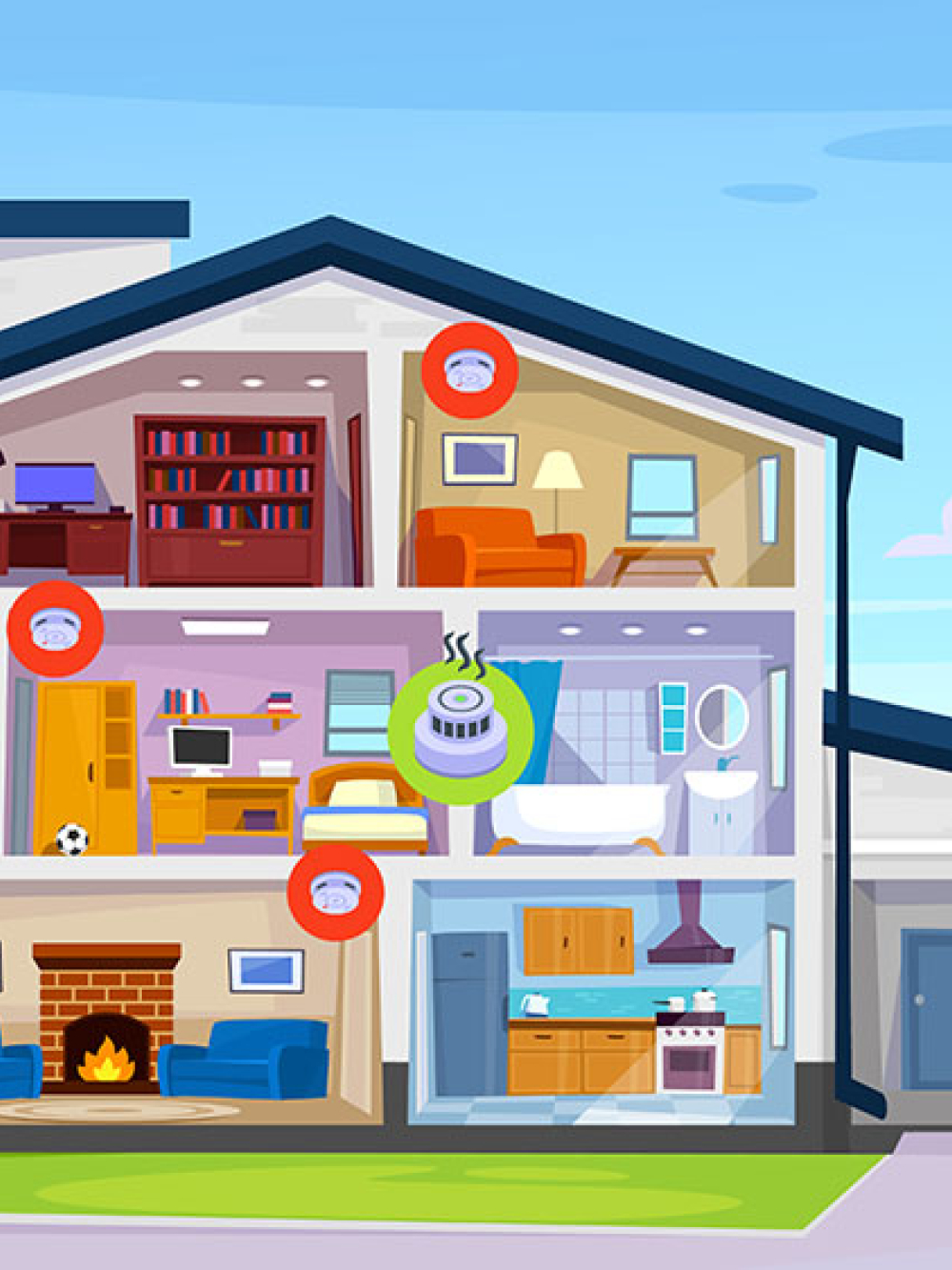 Pompier d'un jour,  maison avec étage et garage
